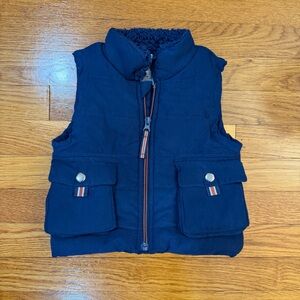Little Lad Full Zip Navy Blue Vest - Boys Size 18 months Pockets